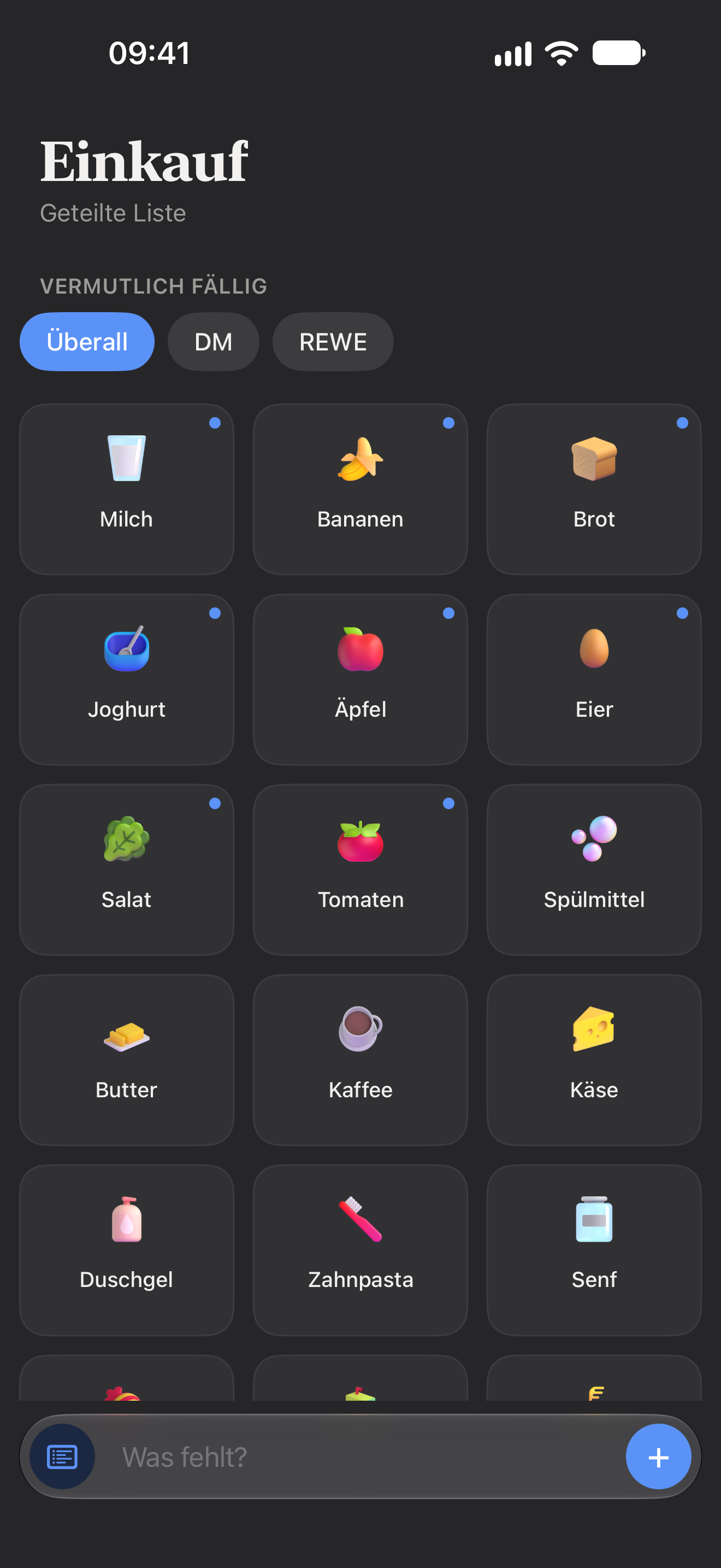 Katalog mit fälligen Artikeln